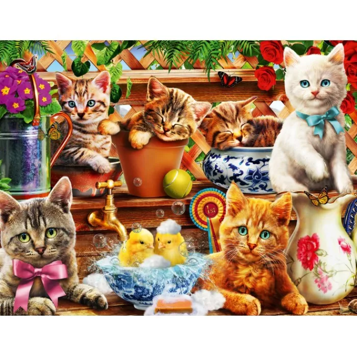 Bluebird Puzzle Puzzle Kittens in the Potting Shed