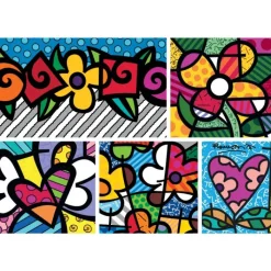 Bluebird Puzzle Puzzle Romero Britto - Collage: Hearts and Flowers