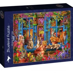 Bluebird Puzzle Puzzle Window Shelf Cats