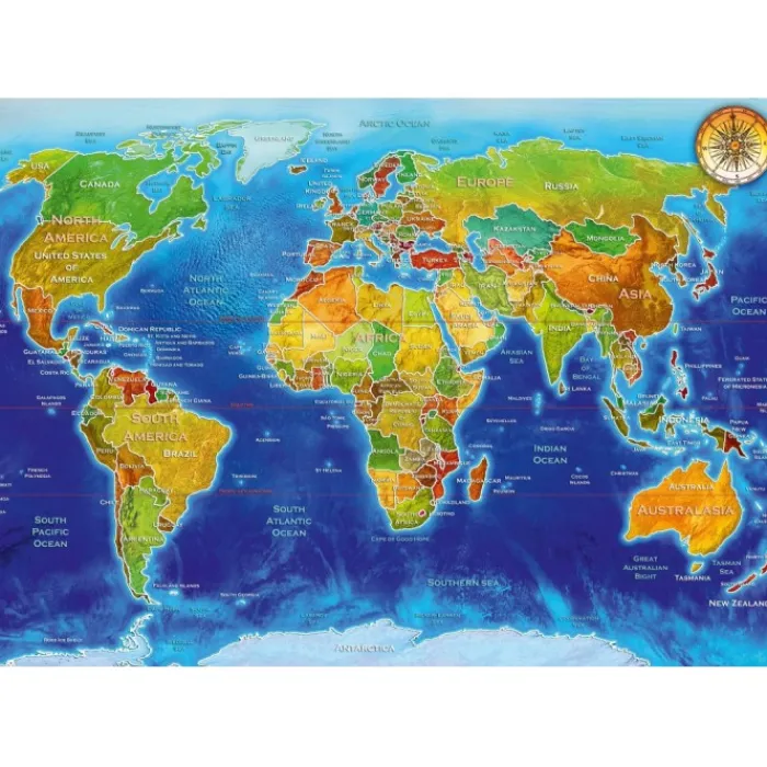 Bluebird Puzzle Puzzle World Geo-Political Map